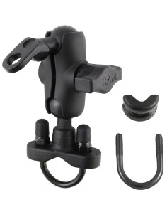 RAM® Handlebar U-Bolt Double Ball Mount with 9mm Hole - Short