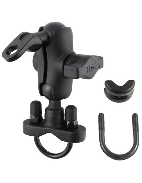 RAM® Handlebar U-Bolt Double Ball Mount with 9mm Hole - Short