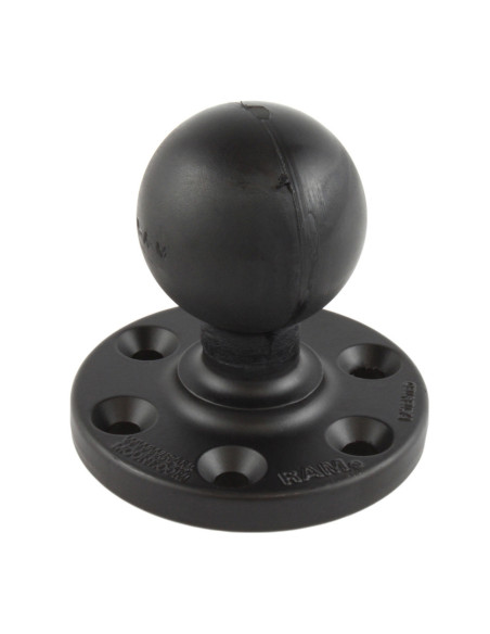 RAM® Large Round Plate with 6-Hole Pattern and Ball - D Size