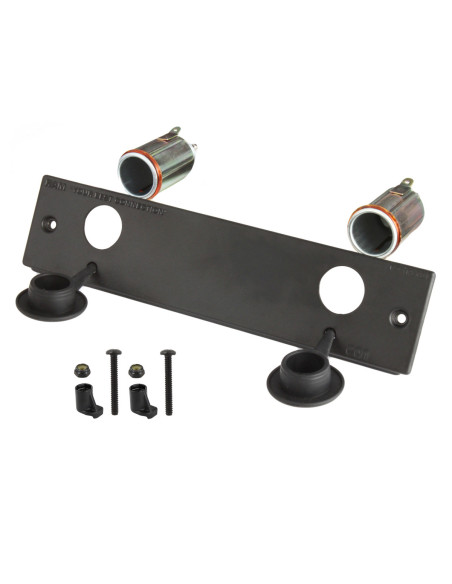 RAM® Tough-BoxT 2" Faceplate with Two 12V Lighter Receptacles RAM® Tough-BoxT 2" Faceplate with Two 12V Lighter Receptacles