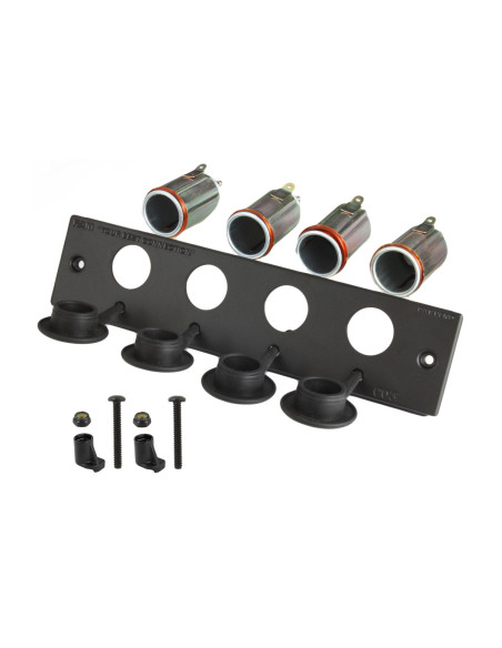 RAM® Tough-BoxT 2" Faceplate with Four 12V Lighter Receptacles RAM® Tough-BoxT 2" Faceplate with Four 12V Lighter Receptacles