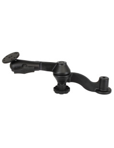 RAM® 12" Curved Double Swing Arm with Socket Arm & Round Plate