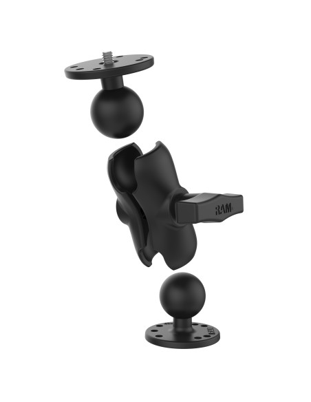 RAM® Double Ball Mount with 1/4"-20 Male Thread - C Size Short