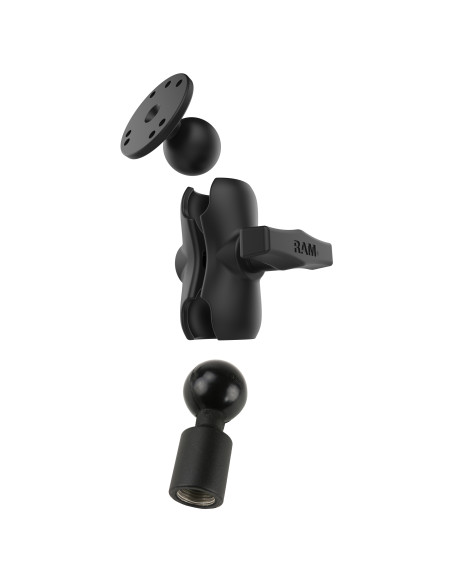RAM® Short Double Ball Mount with Round Plate and 1/2" NPT Thread
