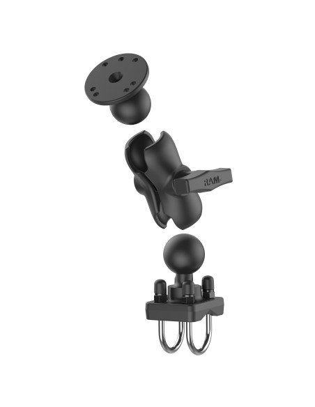 RAM® Double U-Bolt Rail Mount for Smaller Rails - C Size Short