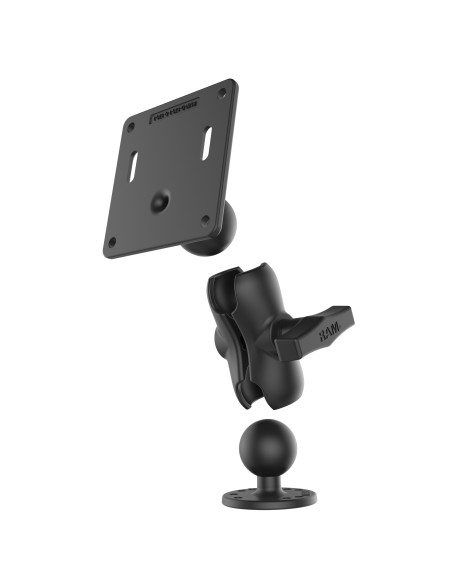 RAM® Double Ball Mount with 75x75mm VESA Plate - C Size Short