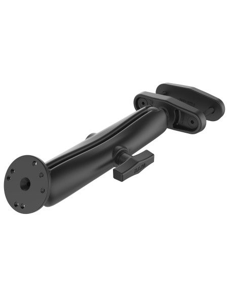 RAM® 3" Square Post Clamp Mount with Round AMPS Plate - Long Arm