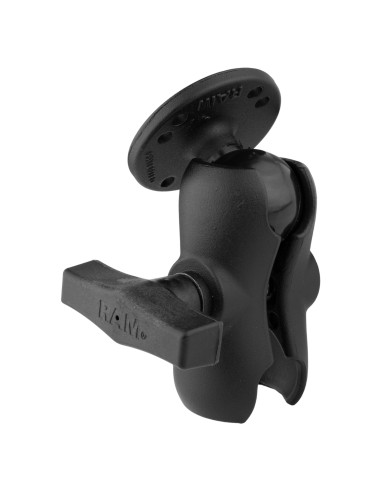 RAM® Double Socket Arm with Round Ball Plate - C Size Short