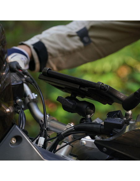 RAM® Handlebar U-Bolt Double Ball Mount with Round Plate - C Size Short