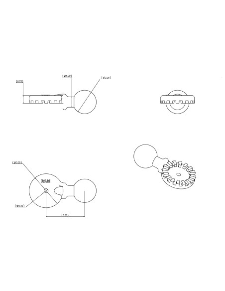 RAM® Ratchet Adapter with Ball