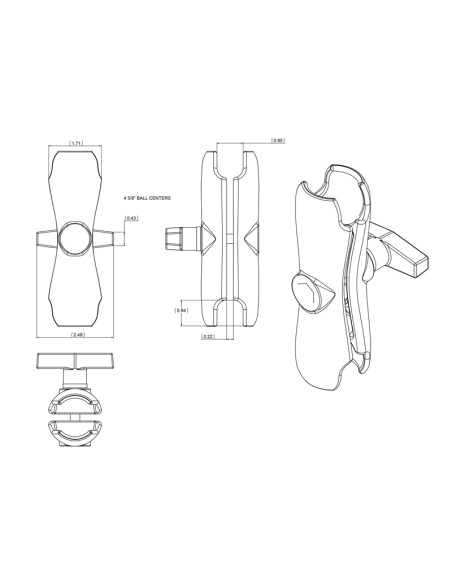 RAM® Double Socket Arm - C Size Medium