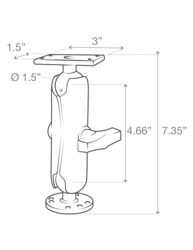RAM® Drill-Down Double Ball Mount for Humminbird Helix 5 - Medium