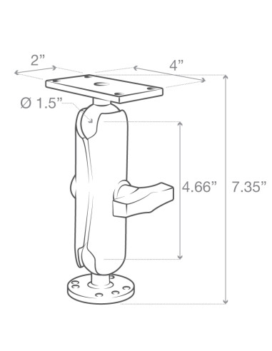 RAM® Drill-Down Double Ball Mount for Humminbird Helix 7 - Medium