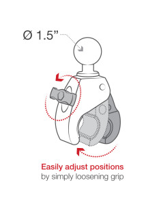 RAM® Tough-ClawT Small Clamp Mount with Round Plate Adapter - Short 2