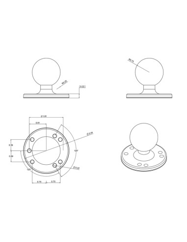 RAM® Round Plate with Ball - C Size