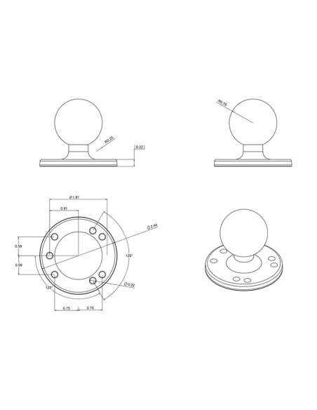 RAM® Round Plate with Ball - C Size