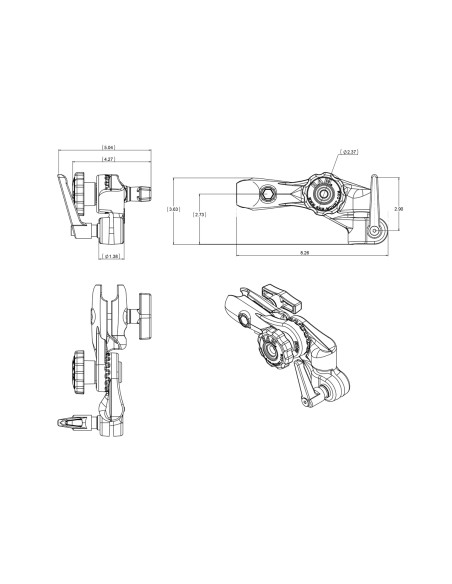 RAM® Ratchet & Swing Arm with 1/2" NPT Hole and Single Socket Arm