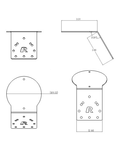 RAM® Angled Round Adapter Plate for XM & GPS Antennas