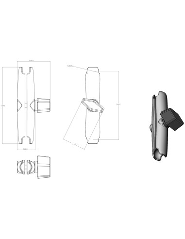 RAM® Double Socket Arm - A Size Long