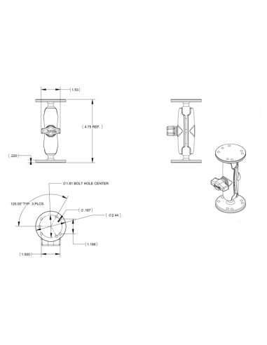 RAM® Double Ball Mount with Hardware for Garmin StreetPilot