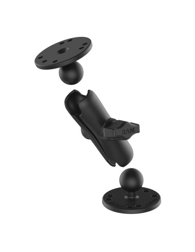RAM® Universal Double Ball Mount with Two Round Plates - B Size Medium