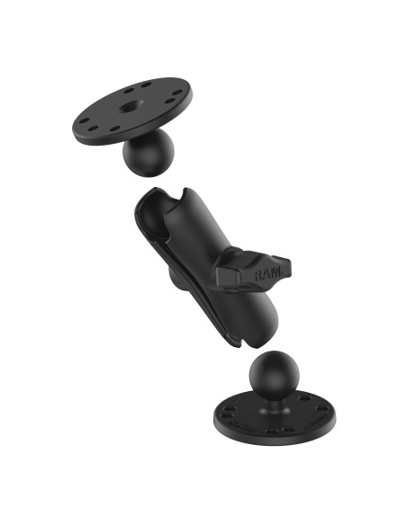RAM® Universal Double Ball Mount with Two Round Plates - B Size Medium