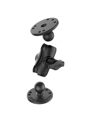 RAM® Universal Double Ball Mount with Two Round Plates - B Size Short