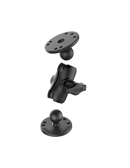 RAM® Universal Double Ball Mount with Two Round Plates - B Size Short