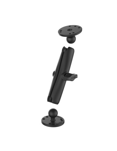 RAM® Universal Double Ball Mount with Two Round Plates - B Size Long