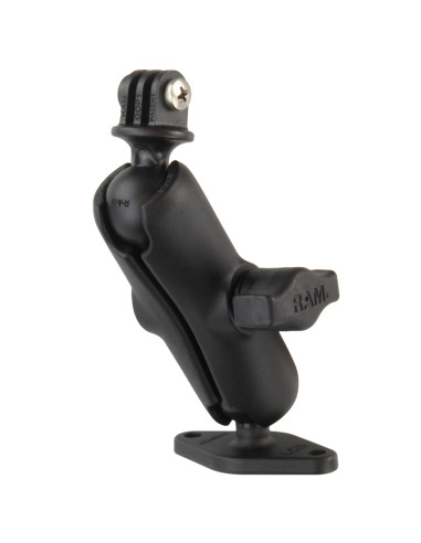 RAM® Double Ball Diamond Plate Mount with Action Camera Adapter