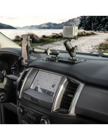 RAM® Double Ball Diamond Plate Mount with Action Camera Adapter