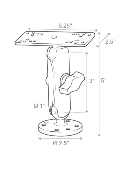 RAM® Universal Marine Electronic Mount - B Size Medium