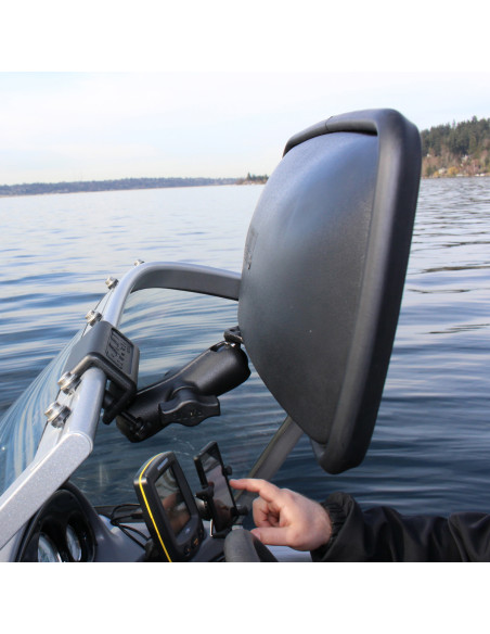 RAM® Glare Shield Clamp Mount with Rear View Mirror