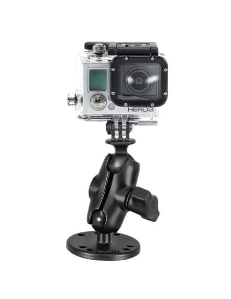 RAM® Drill-Down Double Ball Mount with Universal Action Camera Adapter