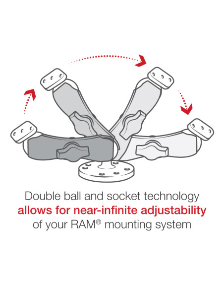RAM® Double Ball Drill-Down Mount with Diamond Plate - Medium