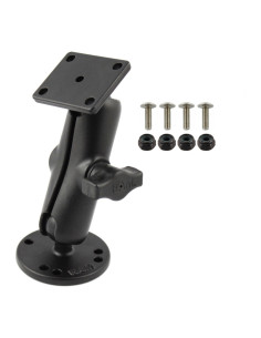 RAM® Drill-Down Double Ball Mount with Rectangle AMPS Plate & Hardware