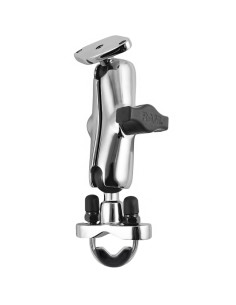 RAM® Chrome Handlebar U-Bolt Mount with Medium Double Socket Arm
