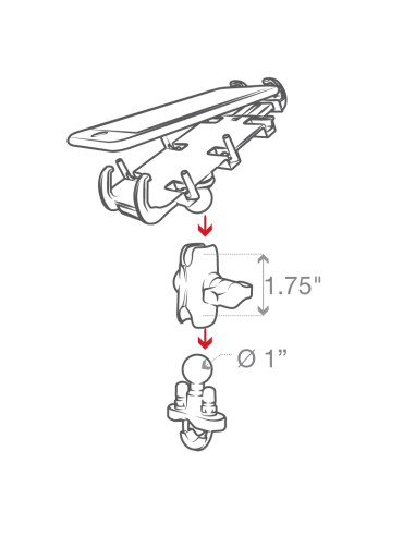 RAM® Quick-GripT Phone Mount with Handlebar U-Bolt Base - Short