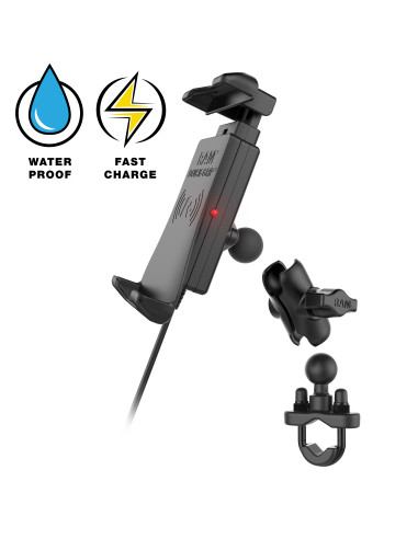 RAM® Quick-GripT 15W Waterproof Wireless Charging Handlebar Mount