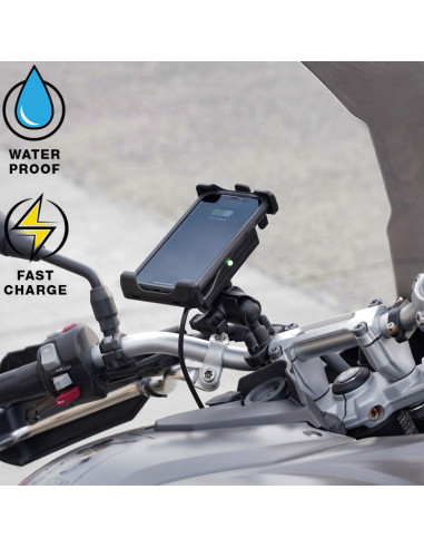 RAM® Quick-GripT 15W Waterproof Wireless Charging Handlebar Mount