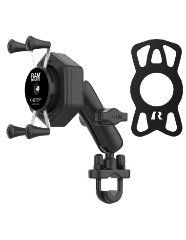RAM® X-Grip® Phone Mount with Vibe-SafeT & U-Bolt Base - Medium
