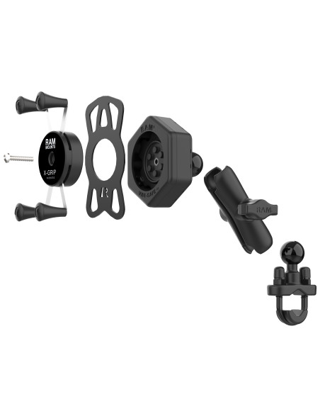 RAM® X-Grip® Phone Mount with Vibe-SafeT & U-Bolt Base - Medium