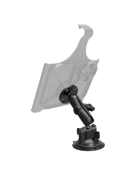 RAM® Twist-LockT Suction Cup Double Ball Mount with Round Plate - Medium
