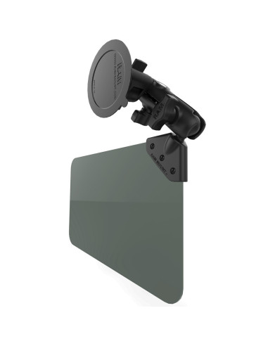 RAM® Twist-LockT Suction Cup Mount with Swivel Socket Arm & Sun Visor