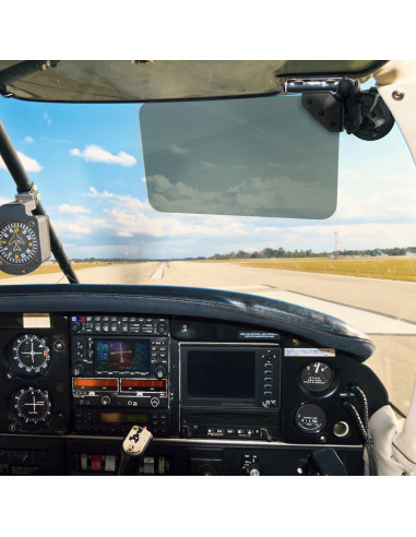 RAM® Twist-LockT Suction Cup Mount with Swivel Socket Arm & Sun Visor