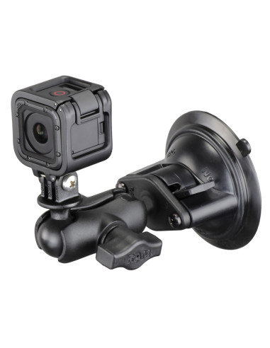 RAM® Twist-LockT Suction Cup Mount with Action Camera Adapter - Short