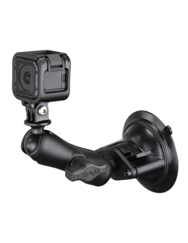 RAM® Twist-LockT Suction Cup Mount with Action Camera Adapter - Medium