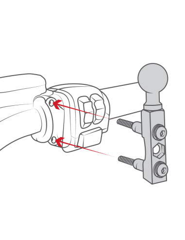 RAM® Chrome Motorcycle Brake/Clutch Reservoir Mount with Diamond Plate