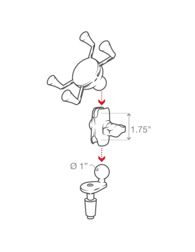 RAM® X-Grip® Phone Holder with Motorcycle Fork Stem Base