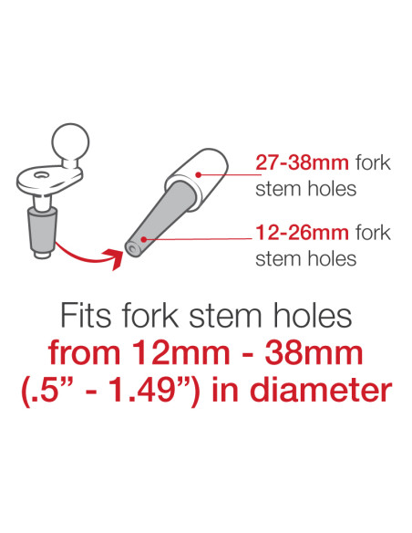 RAM® Motorcycle Fork Stem Double Ball Mount